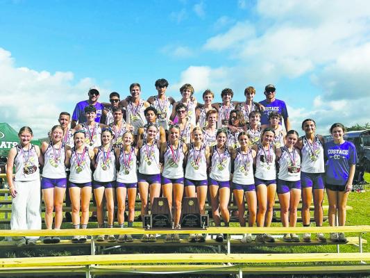 Courtesy Photo/eustace ISD The Eustace ISD cross country program under the leadership of Coach Josh Sypert swept the District meet at their own Bulldog Stadium Oct. 14, with all junior high and high school teams (JV and varsity) winning first place. The Eustace boys' and girls' varsity teams now advance to the Regionals in Arlington Oct. 27.